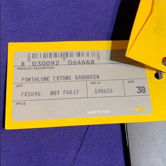 FENDI Dress Pants. NWT. Size 38 - Picture 2 of 9